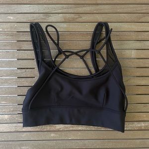 Black Alo Yoga Airlift Mesh Cut Sports Bra